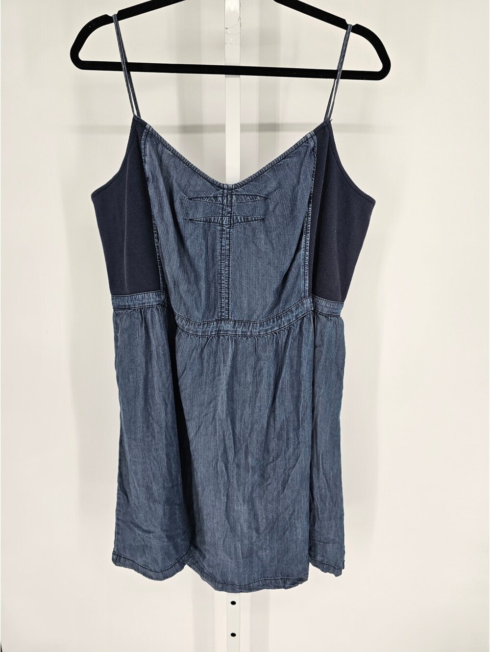Maurices Womens Sz 2X Sleeveless Denim Knee Length Dress Blue